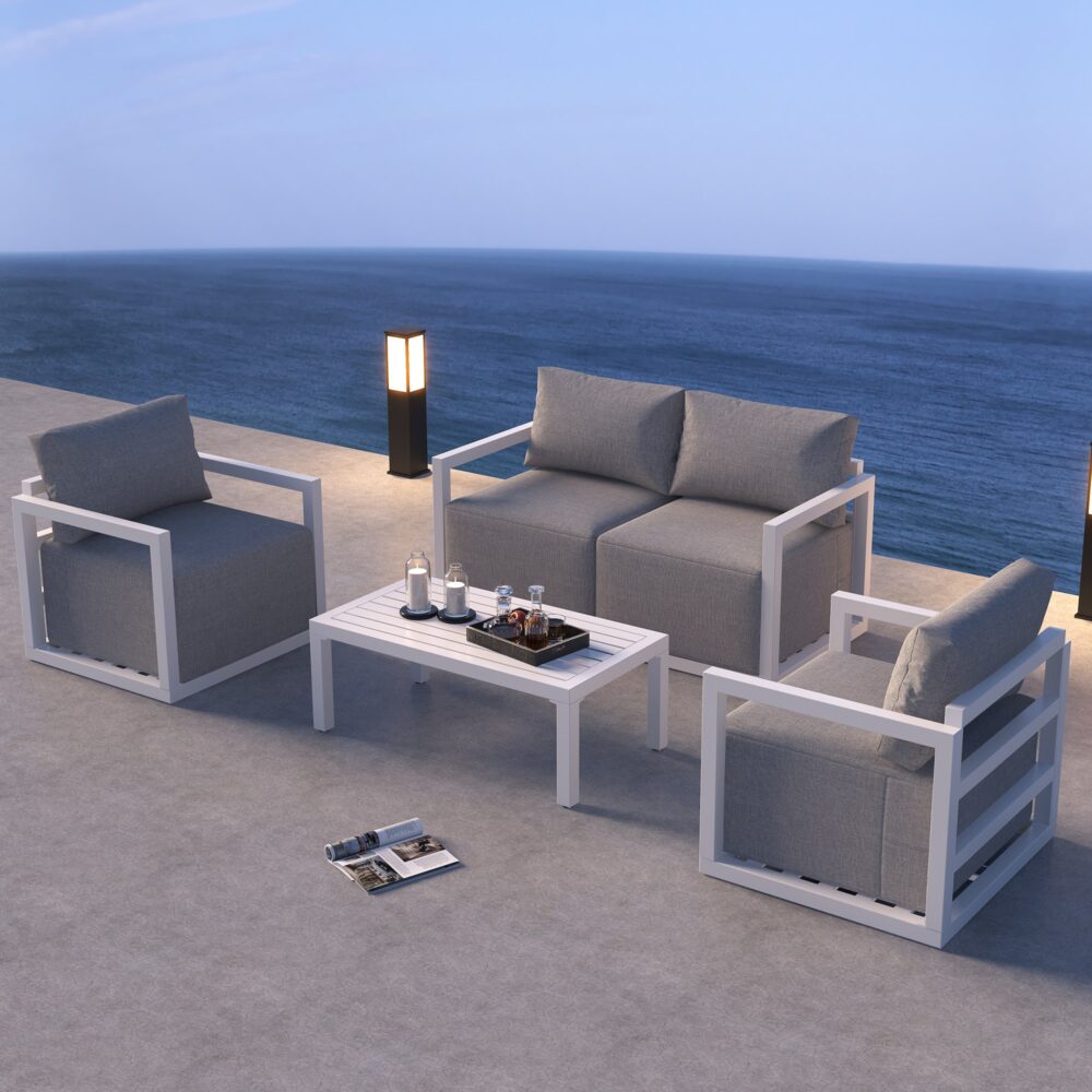 Alfresco Serenity Outdoor Lounge Set – White