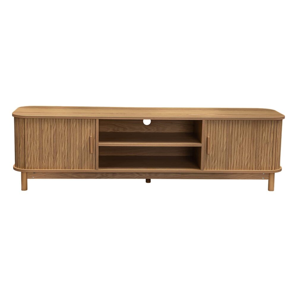 160cm Entertainment Unit Ribbed Natural