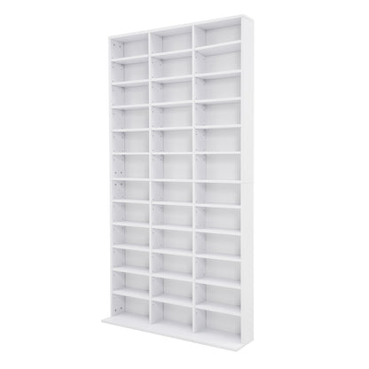 Adjustable Shelves CD DVD Bluray Media Book Storage Cupboard WHITE