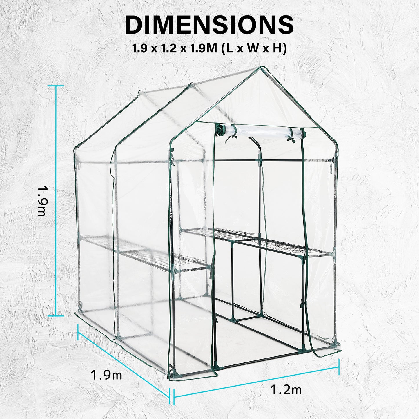 Home Ready Garden Greenhouse Shed PVC Cover Only Apex 190cm