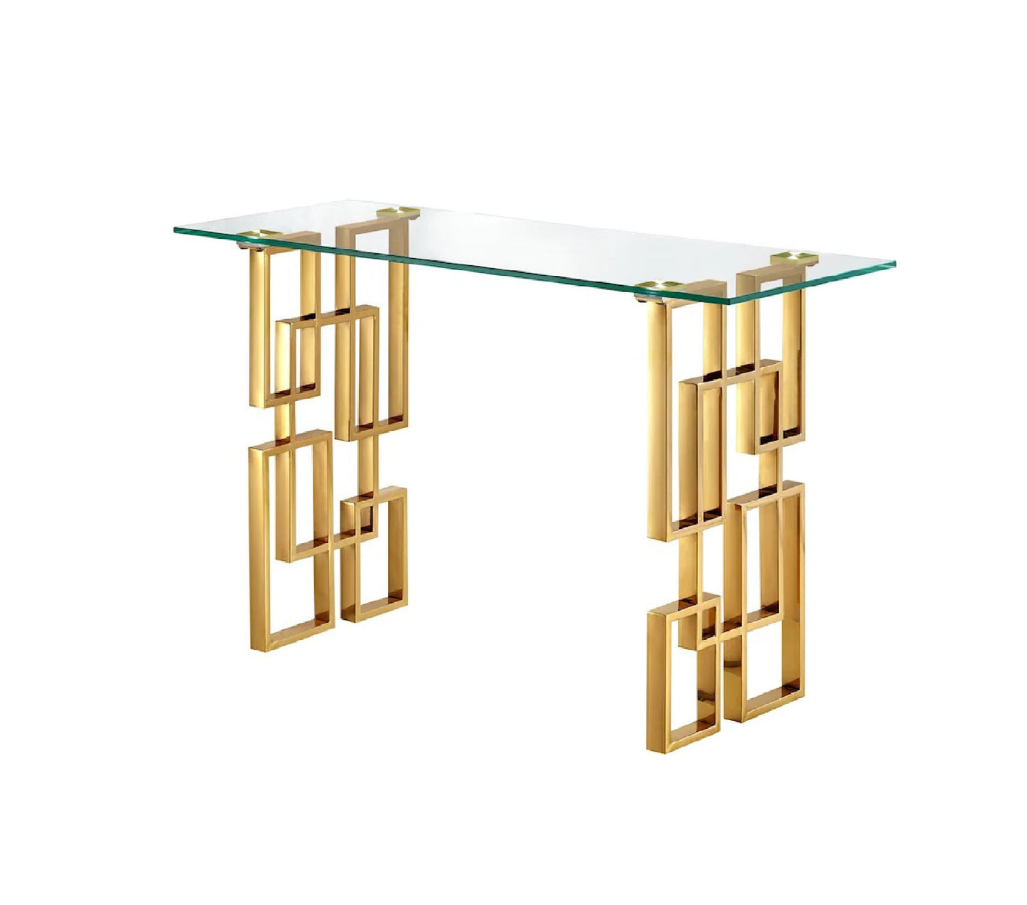 Royale Gold Console Table - White Marble