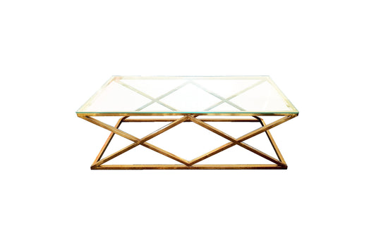 Alsea Coffee Table Gold Base - Clear Glass