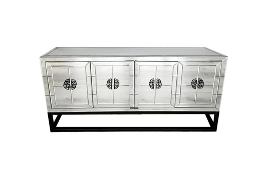 Athens Mirrored Buffet Table -Black