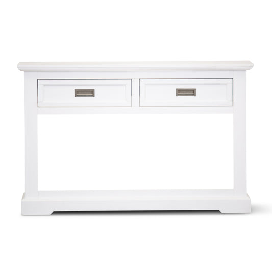 Laelia Console Hallway Entry Table 125cm Solid Acacia Timber Wood Coastal -White