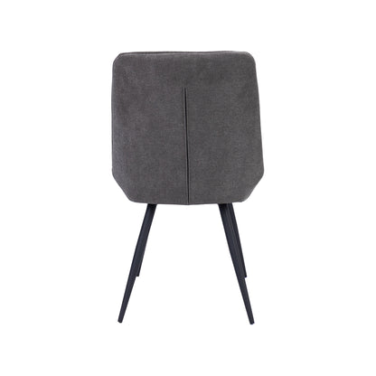 Helenium Dining Chair Set of 6 Fabric Seat with Metal Frame - Graphite