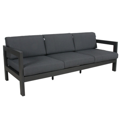 Outie 3 Seater Outdoor Sofa Lounge Aluminium Frame Charcoal