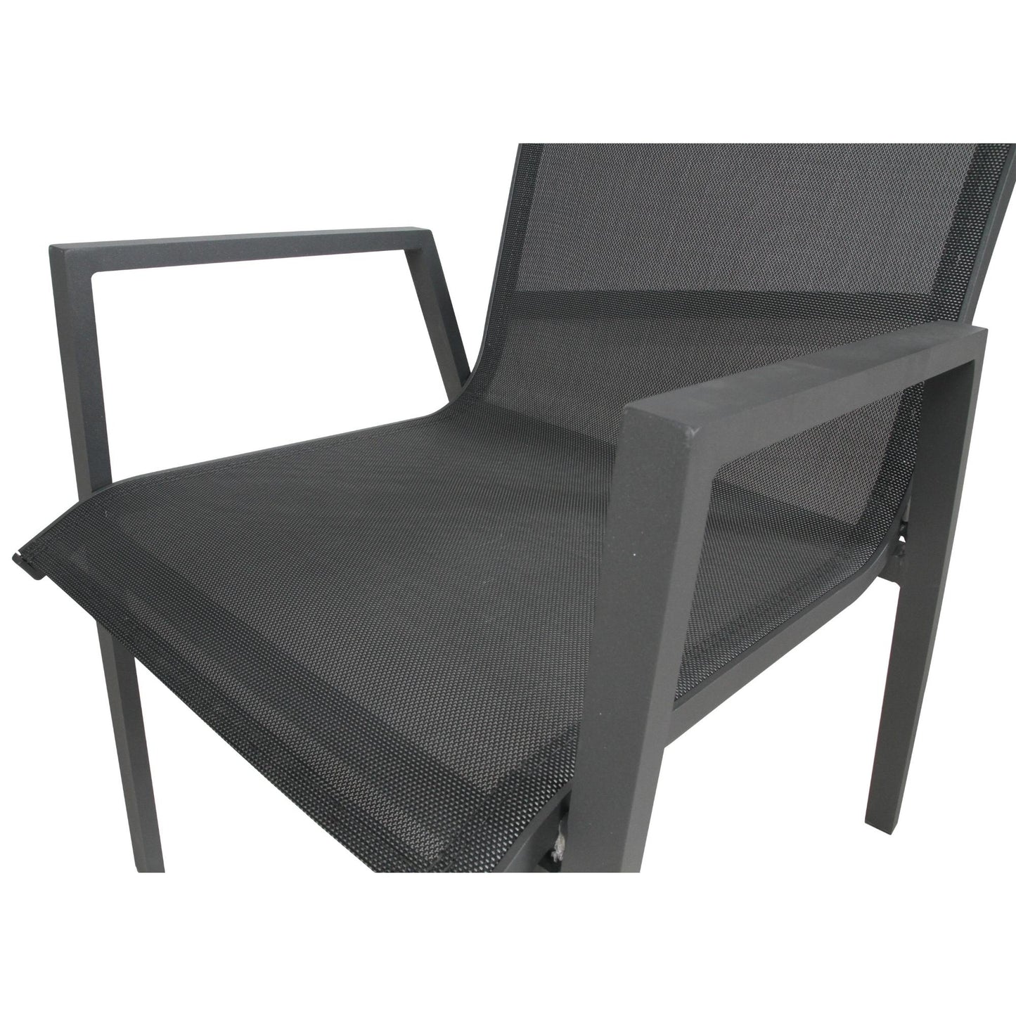 Iberia 4pc Set Aluminium Outdoor Dining Table Chair Charcoal