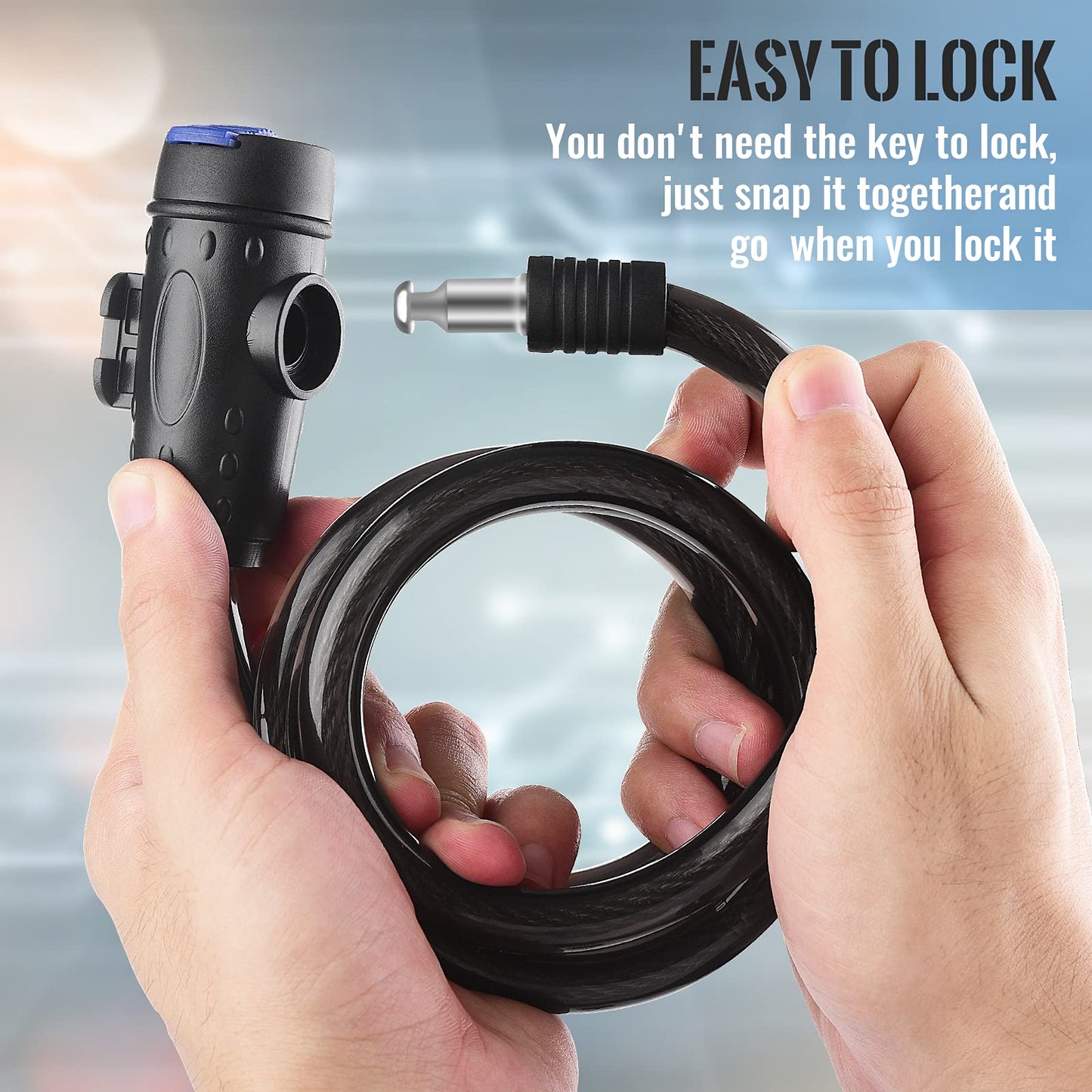 1.2m 2 Keys Bicycle Lock Bike Cable Locks Motorcycle Lock  Mounting Bracket Scooter Lock