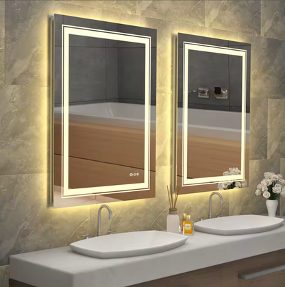 Interior Ave - LED Rectangle Frameless Salon / Bathroom Wall Mirror - 70 x 50cm