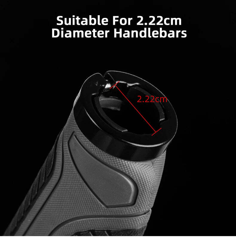 Bicycle Grips MTB Road Bike Double Lock Rubber Handlebar Grips Anti-Slip Rock Bros BLACK