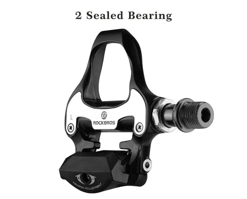 Self Lock Clip In Bike Pedals LOOK KEO Cleat MTB Road 700C Hybrid BMX - Rockbros Black