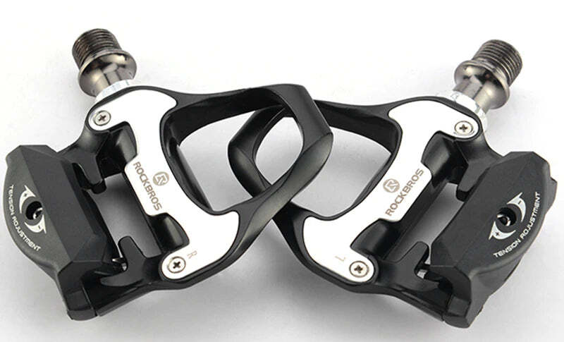 Self Lock Clip In Bike Pedals Shimano SPD-SL Cleat MTB Road 700C Hybrid BMX - Rockbros Nylon Black