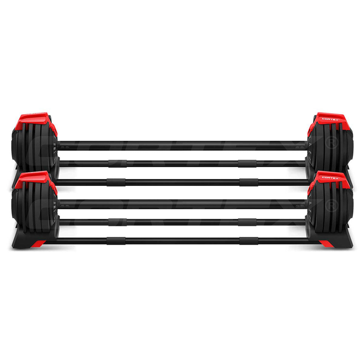 CORTEX Revolock V2 48kg Pair Set Adjustable Steel Dumbbell Barbell Kettlebell All-in-One