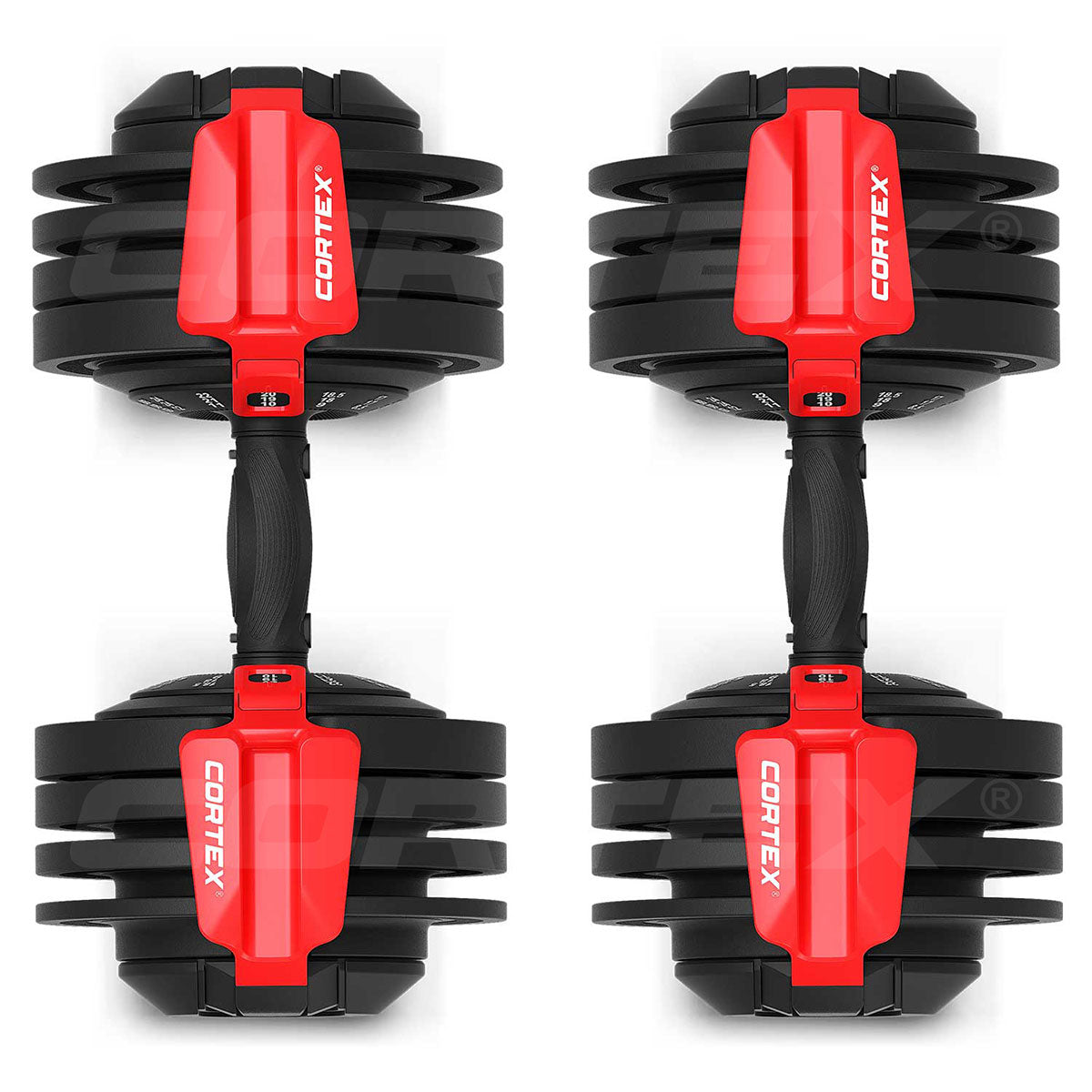 CORTEX Revolock V2 80kg Pair Set Adjustable Steel Dumbbell Barbell All-in-One