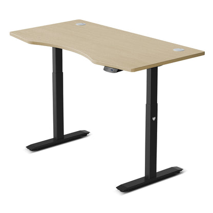 LSG Pacer M5 with Dual Motor Automatic Standing Desk 150cm in Oak/Black and Cable Management