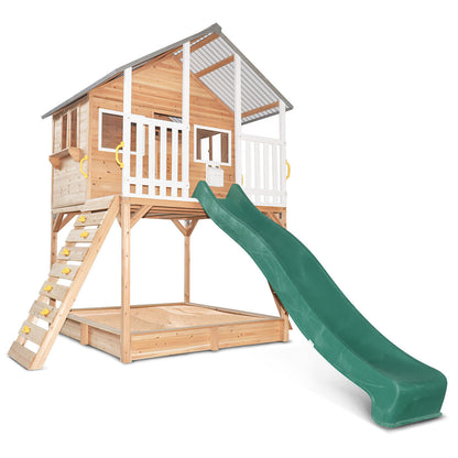 Lifespan Kids Winchester Cubby House with Elevation Platform and Green Slide