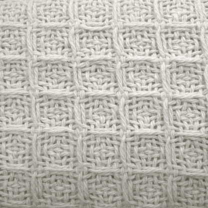 Cotton Waffle Blanket White Queen