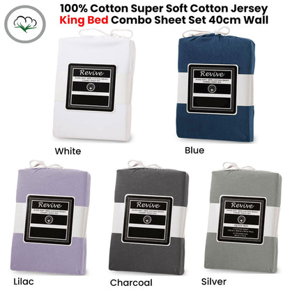 Revive 100% Cotton Jersey Combo Set White King