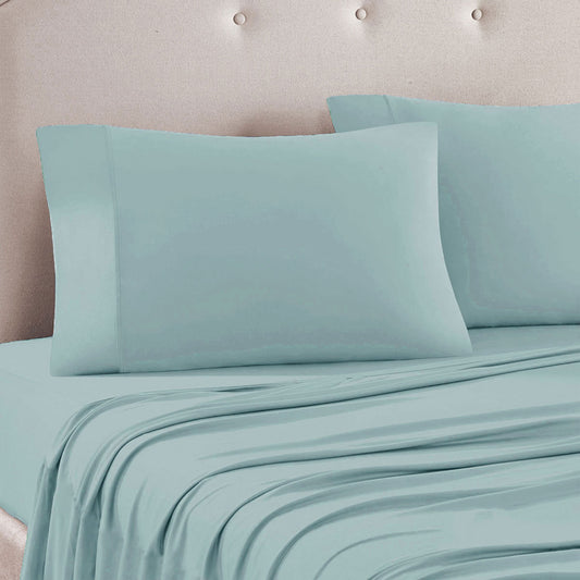 Art Terrace Microfiber Sheet Set King 33cm Wall Ice Blue