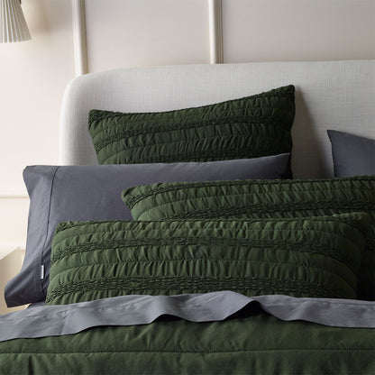 Bianca Vienna Green Textured Bedspread Set King