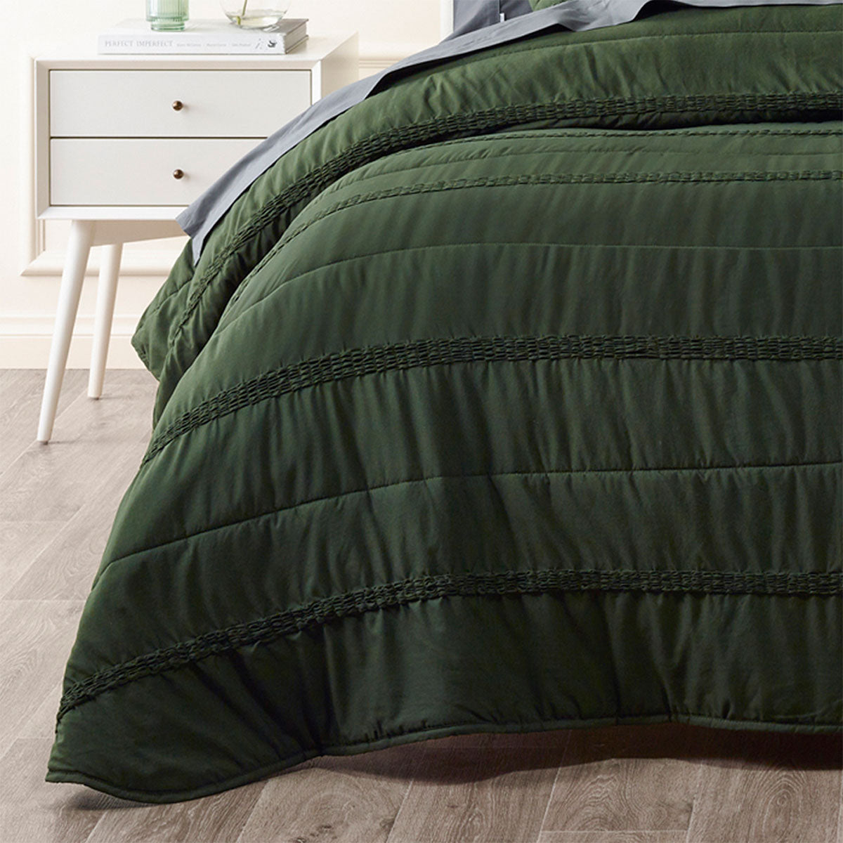 Bianca Vienna Green Textured Bedspread Set King