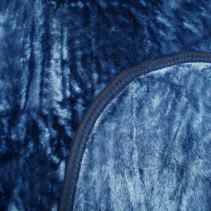 375gsm 1 Ply Solid Faux Mink Blanket Queen 200x240 cm Navy