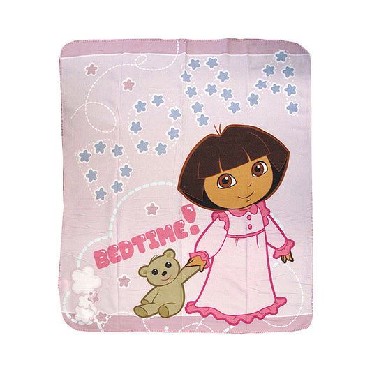 Caprice Polar Fleece Throw Rug Dora Explorer Bed Time 127 x 152 cm