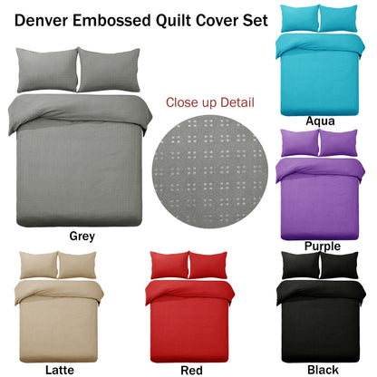 Designer Selection Denver Embossed Quilt Cover Set Black King