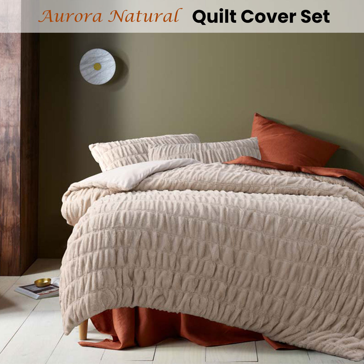 Accessorize Aurora Natural Cotton Quilt Cover Set King