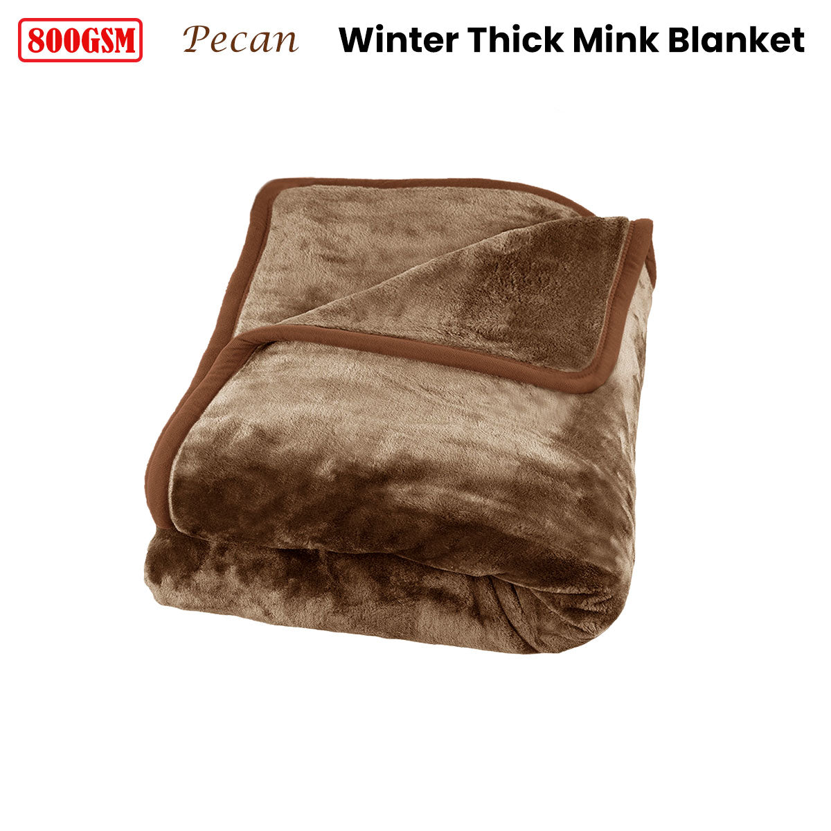 J Elliot Home 800GSM Luxury Winter Thick Mink Blanket Pecan King