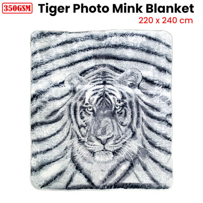 J.Elliot Home 350gsm Tiger Photo Mink Blanket