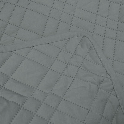 Jane Barrington Morris Dark Grey Ultrasonic Embossed Lightly Quilted Reversible Coverlet Set King