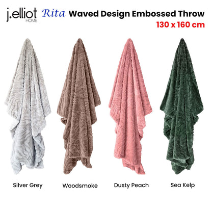 J Elliot Home Rita Dusty Peach Faux Mohair Throw Rug 130 x 160cm