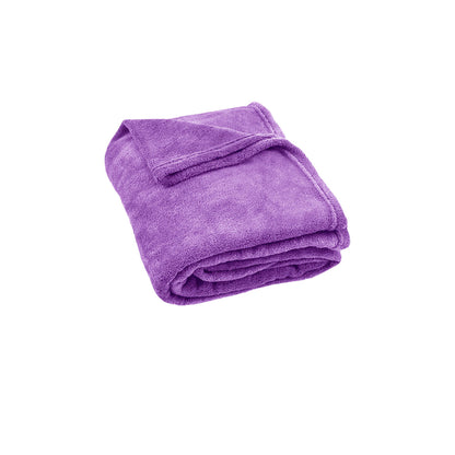 240GSM Urban Ultra Soft Coral Fleece Throw Rug 120 x 150cm Purple