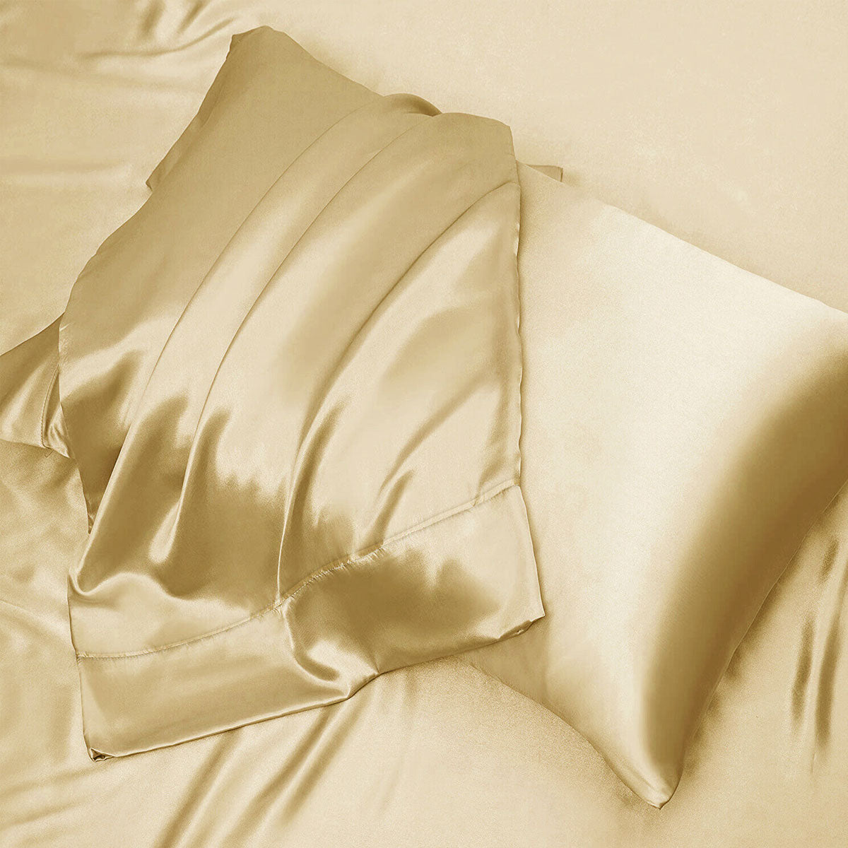 Ramesses Casablanca Satin Fitted Sheet Combo Set Champagne Queen