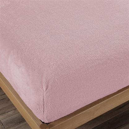 Ramesses Teddy Fleece Fitted Sheet Combo Set Dusty Pink Queen