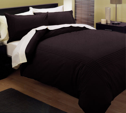 Kingtex Pintuck Quilt Cover Set Chocolate King