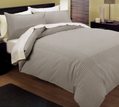 Kingtex Pintuck Quilt Cover Set Linen Double