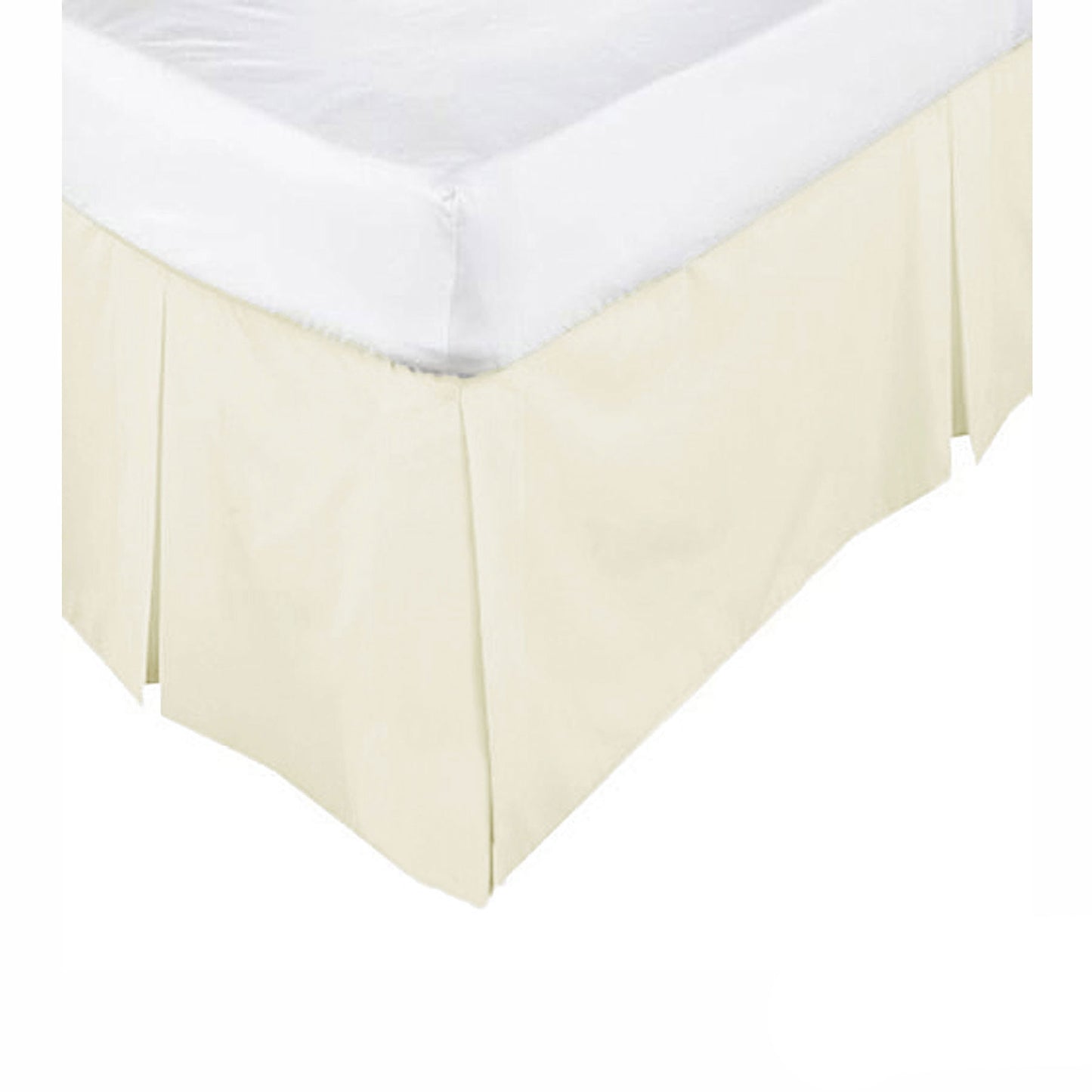 KINGDOM Box Pleated Valance Cream - DOUBLE