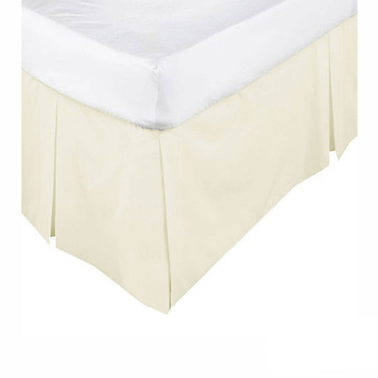 KINGDOM Box Pleated Valance Cream - KING SINGLE