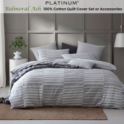 Platinum Collection Balmoral Ash 100% Cotton Quilt Cover Set Super King