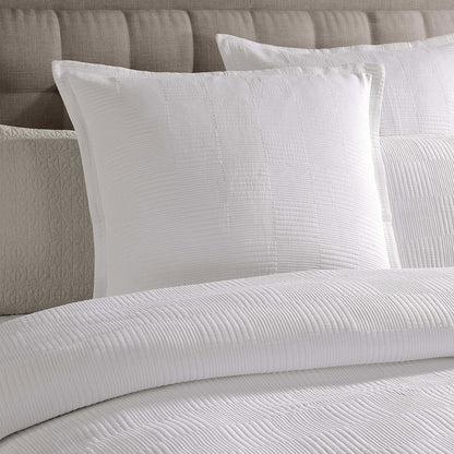 Platinum Collection Caspian White Cotton Matelasse Quilt Cover Set King