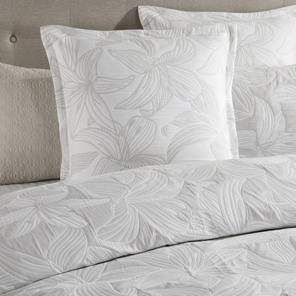 Platinum Collection Grace Dove Polyester Cotton Jacquard Quilt Cover Set Super King