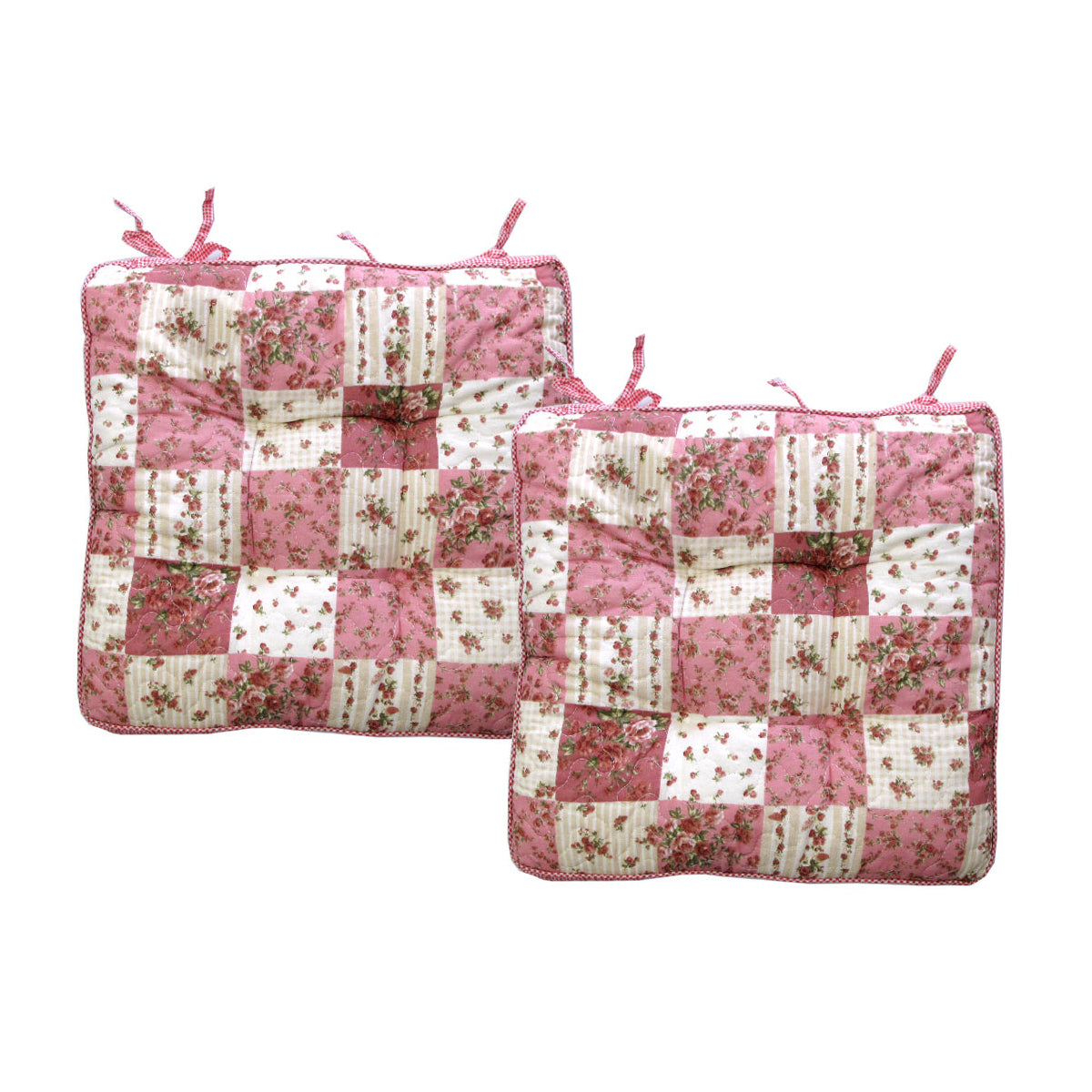 Lylac Homeware Petal Delights Set of 2 Cotton Chair Pads Mia Pink