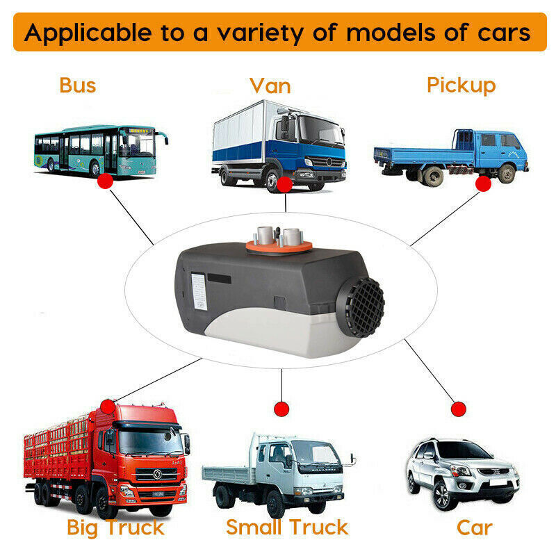 Diesel Air Heater 12V 5KW LCD Display Tank Remote Control Thermostat Caravan Motorhome 10L