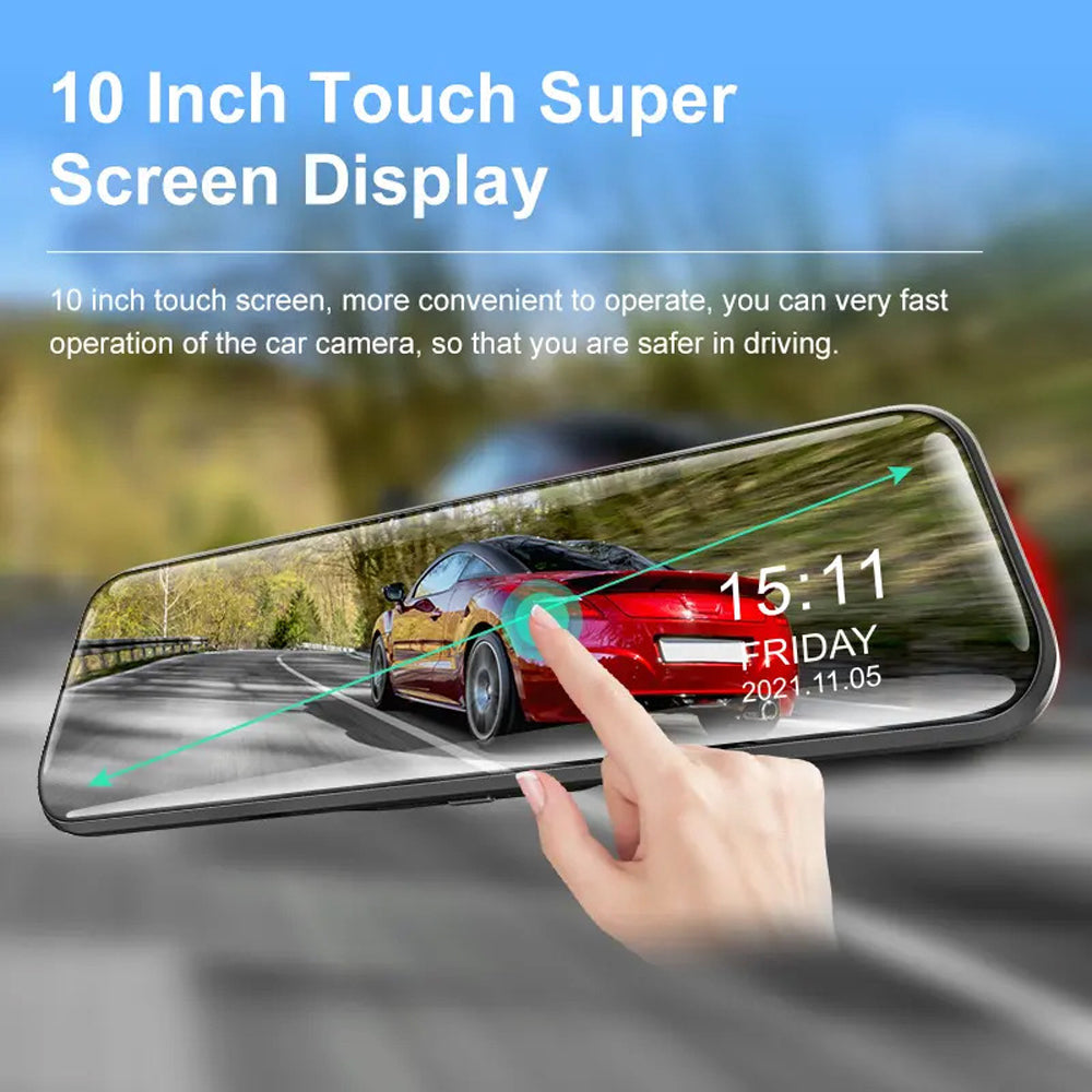 Wifi 10" 2K Dash Cam RearView Camera Reversing Recorder Comes with Free 32GB Card