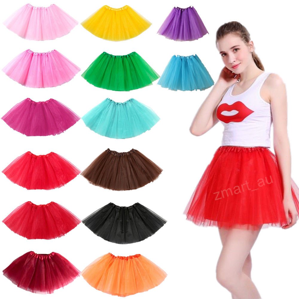 New Adults Tulle Tutu Skirt Dressup Party Costume Ballet Womens Girls Dance Wear, Blue, Kids