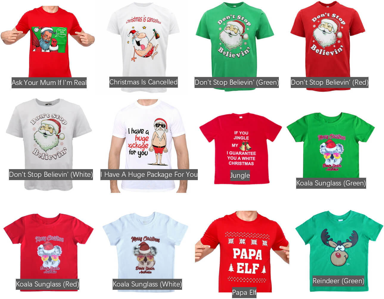 New Funny Adult Xmas Christmas T Shirt Tee Mens Womens 100% Cotton Jolly Ugly, Reindeer (Red), L