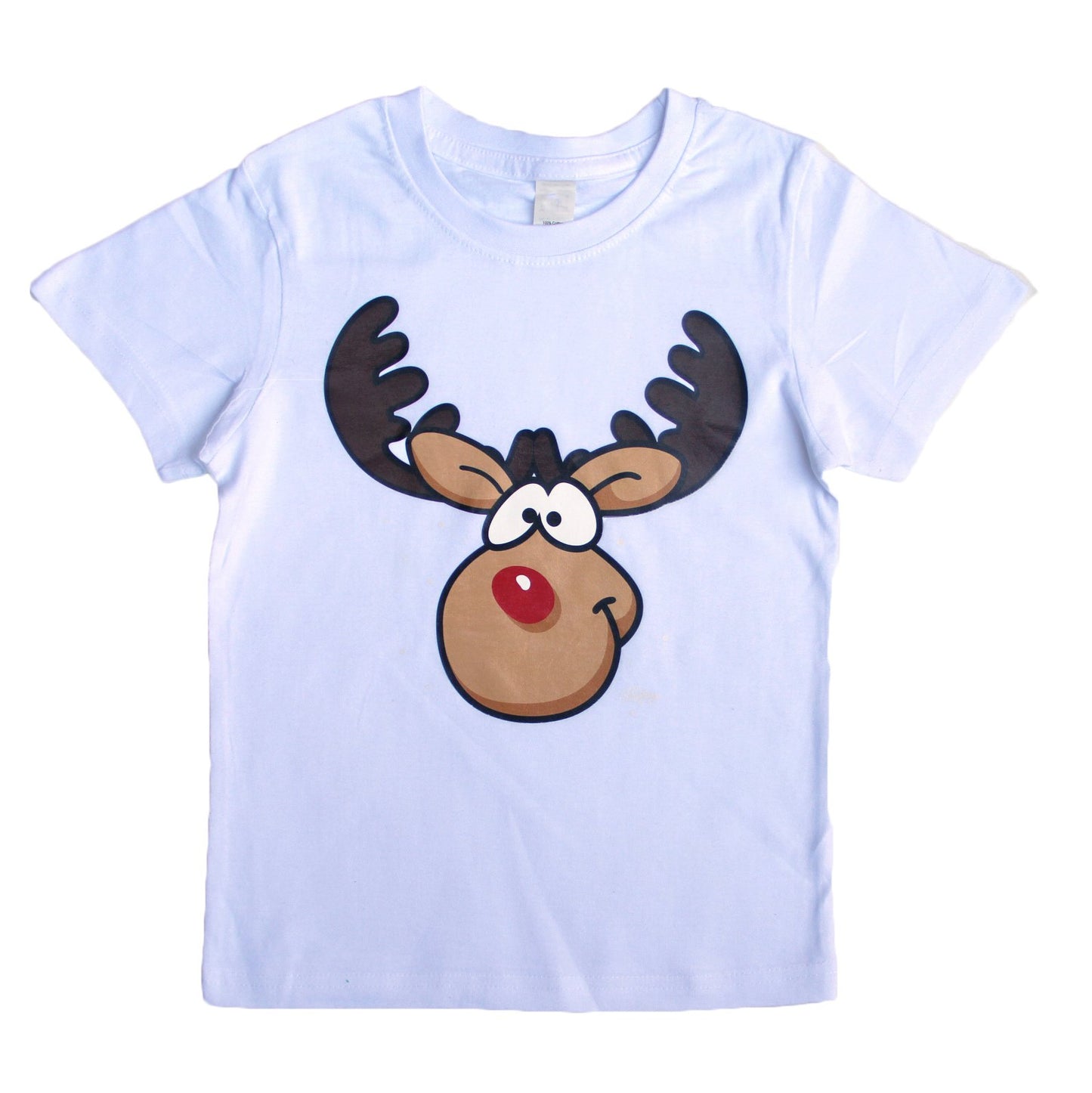 New Funny Adult Xmas Christmas T Shirt Tee Mens Womens 100% Cotton Jolly Ugly, Reindeer (White), L