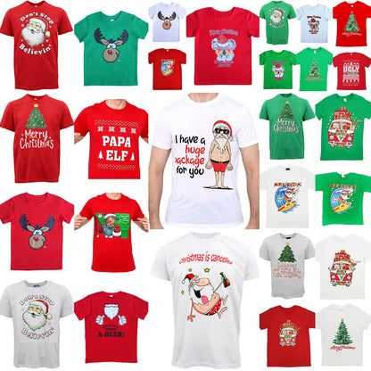 New Funny Adult Xmas Christmas T Shirt Tee Mens Womens 100% Cotton Jolly Ugly, Santa Drive Kombi (Red), 3XL